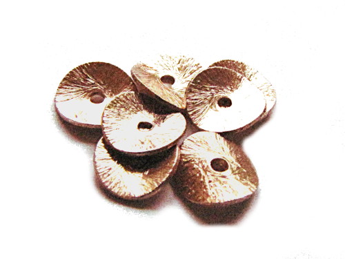 Scheibe gebogen, gebrstet, Silber 925/- rosvergoldet, 8mm
